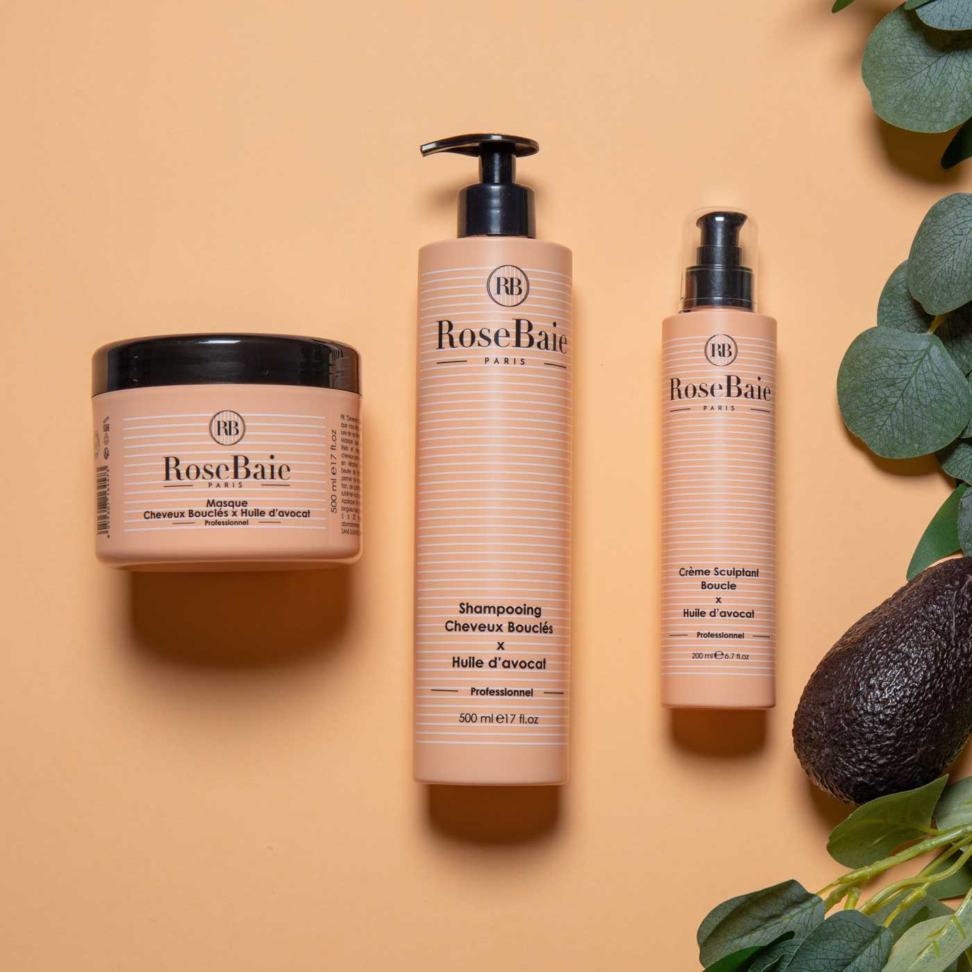 Trio huile d'avocat masque, shampoing & crème