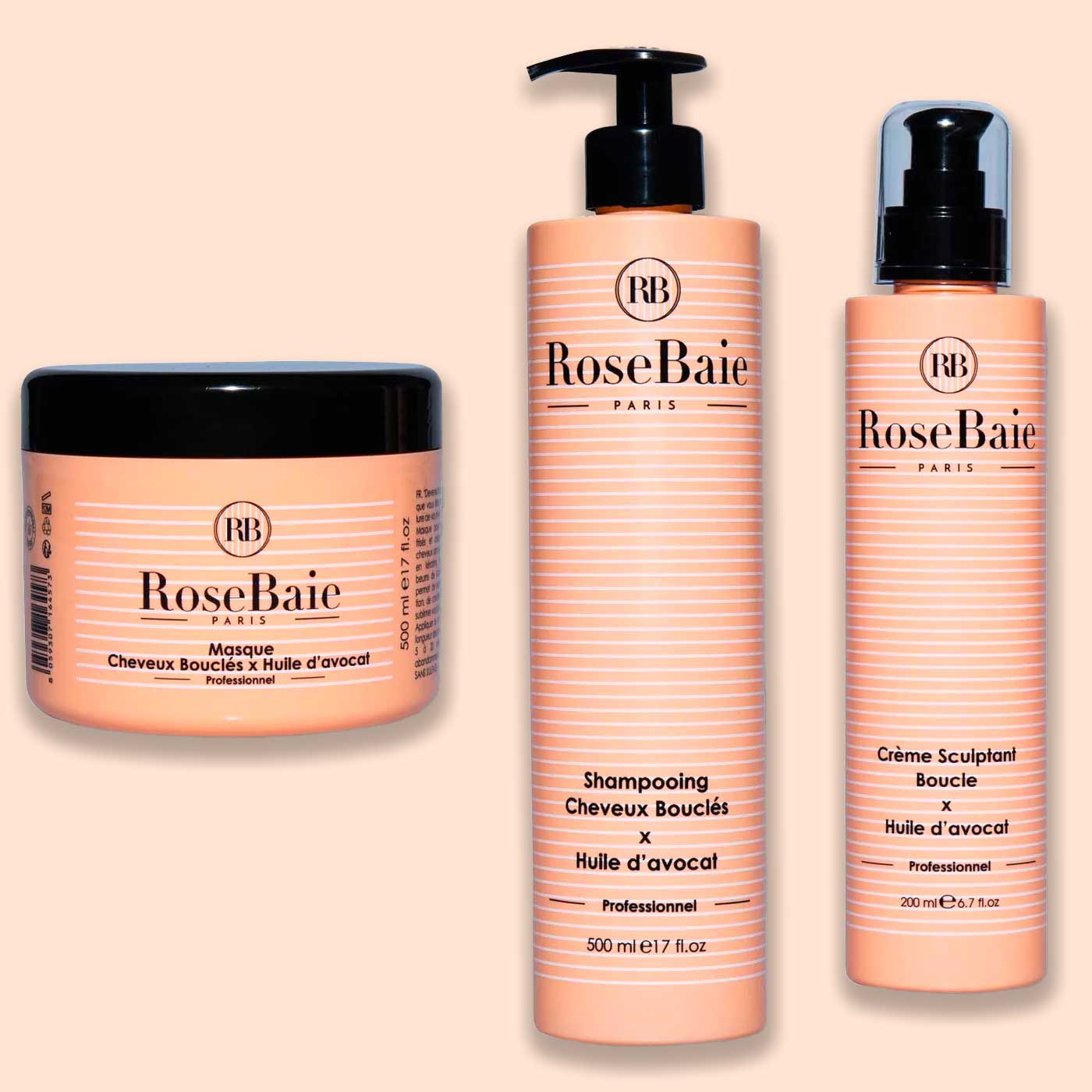 Trio huile d'avocat masque, shampoing & crème